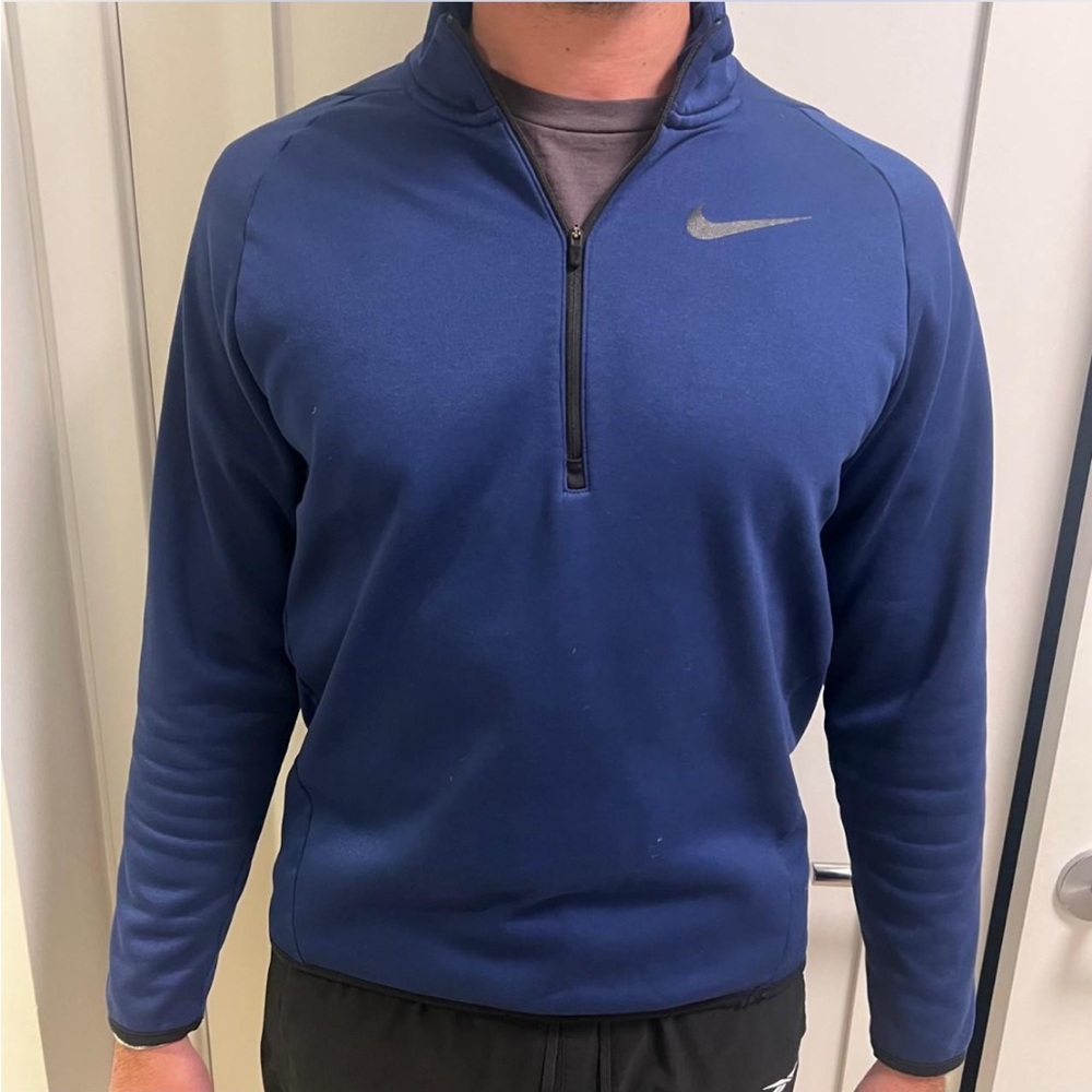 Nike Men's Deep Blue Quarter-Zip Jacket